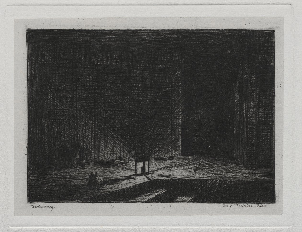 Il Viaggio in Barca: Interno di una Locanda (Il Corridoio di una Locanda) da Charles Francois Daubigny