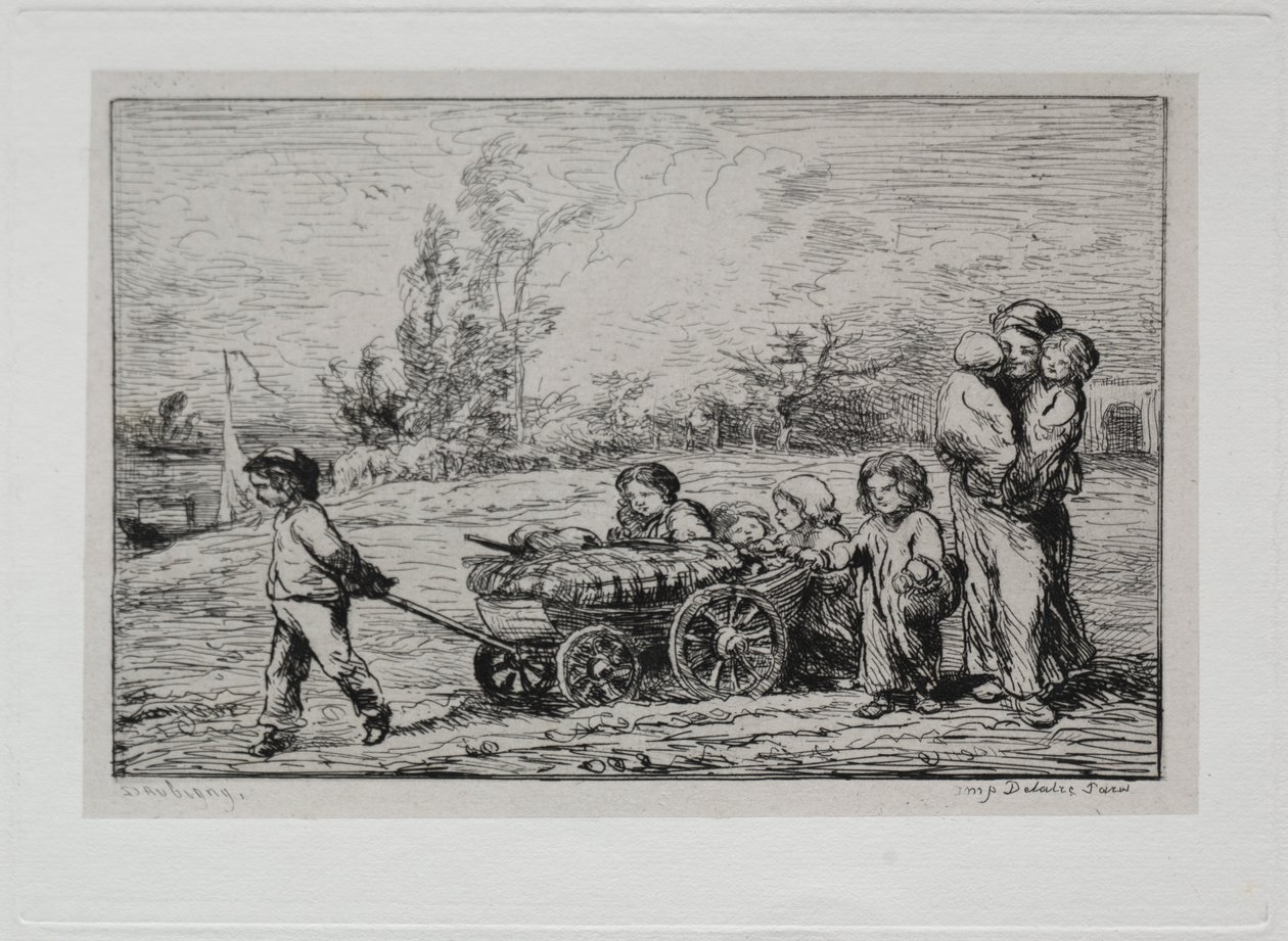 Il Viaggio in Barca: Trasferirsi su "Le Botin" (Gli Arredi della Nave) o Trasferirsi sulla Barca da Charles Francois Daubigny
