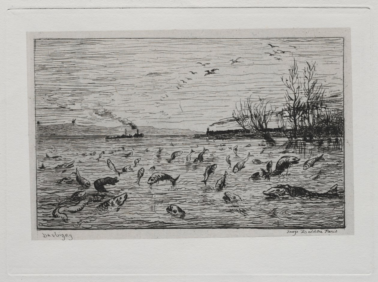 Il viaggio in barca: Gioia dei pesci alla partenza del mozzo da Charles Francois Daubigny