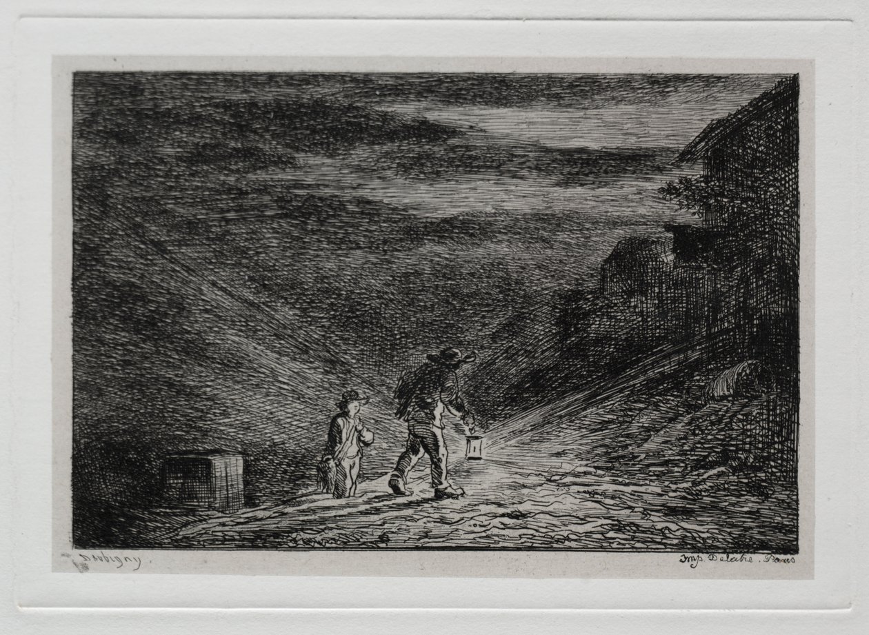 Il Viaggio in Barca: La Ricerca di una Locanda da Charles Francois Daubigny