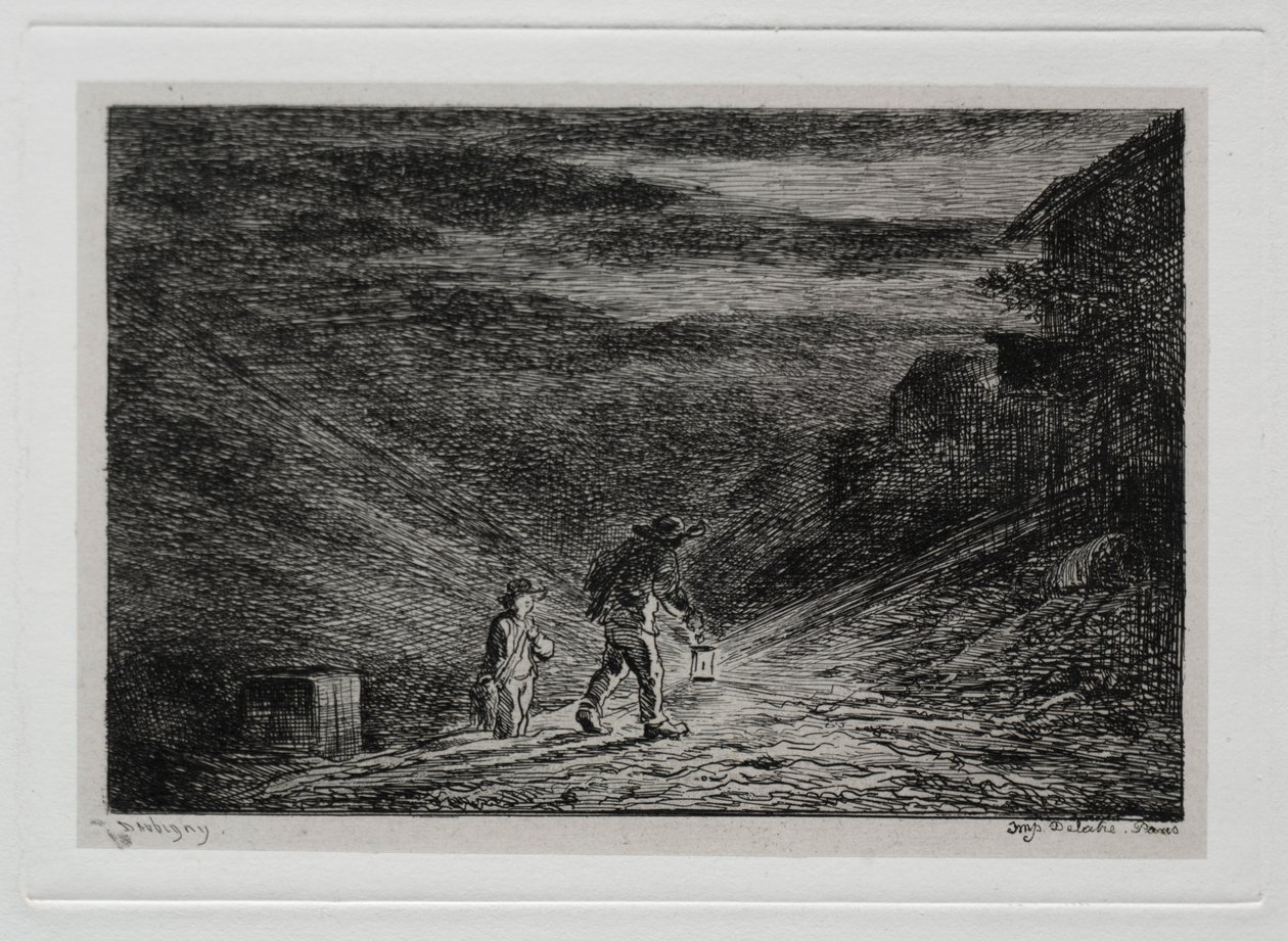 Il viaggio in barca: la ricerca di una locanda, 1861 da Charles Francois Daubigny