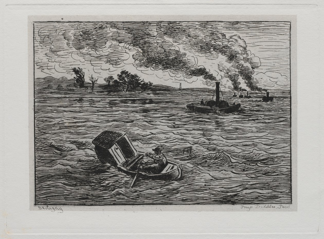 Il Viaggio in Barca: I Battelli a Vapore o Attenzione ai Vapori da Charles Francois Daubigny
