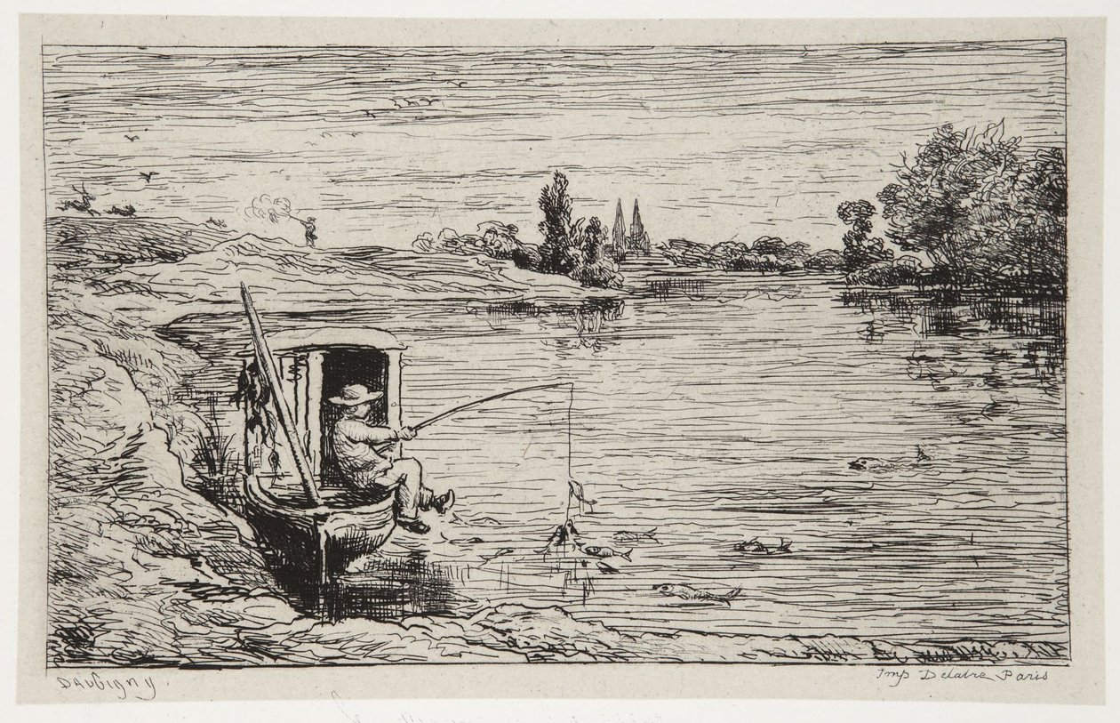 Il mozzo che pesca da Charles Francois Daubigny