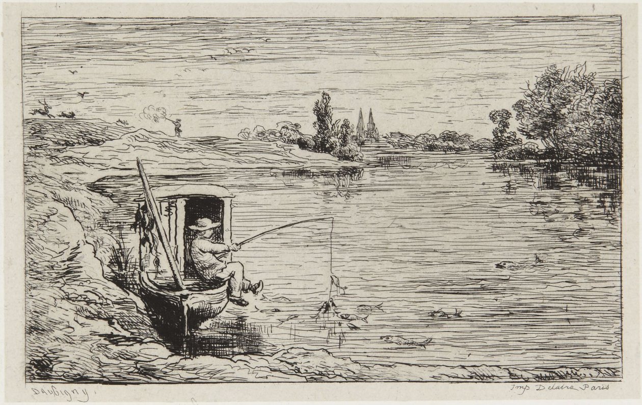 Il mozzo che pesca da Charles Francois Daubigny