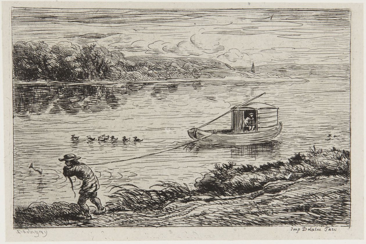 Il mozzo trascina la cima da Charles Francois Daubigny