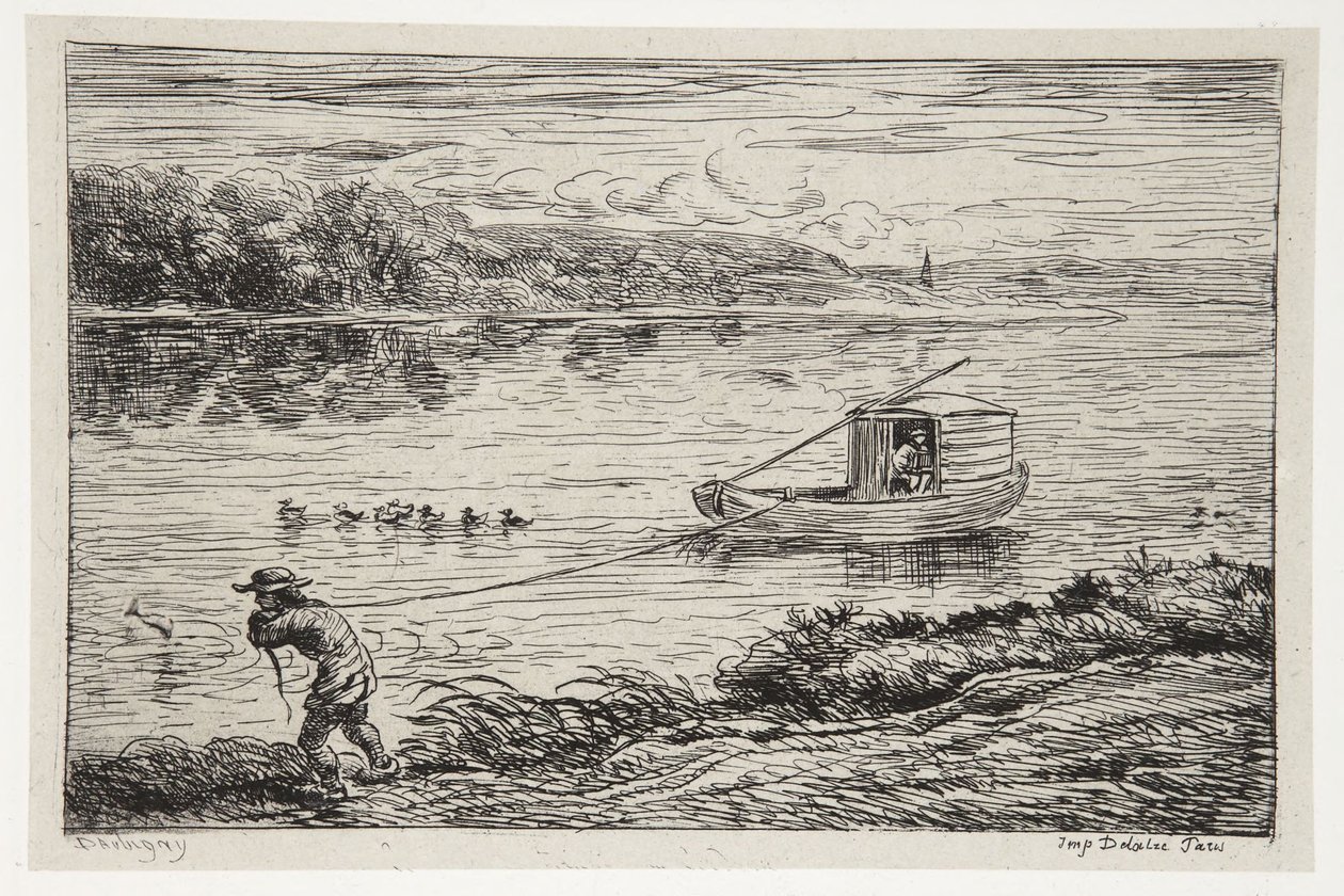 Il mozzo rimorchia la cima da Charles Francois Daubigny