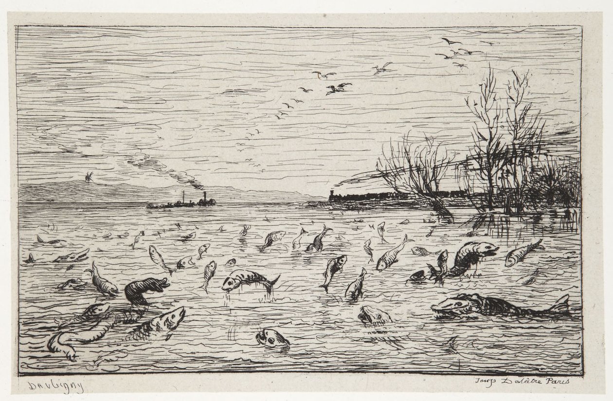 I pesci si rallegrano della partenza del mozzo da Charles Francois Daubigny