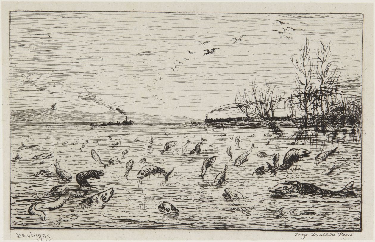 I pesci si rallegrano della partenza del mozzo da Charles Francois Daubigny