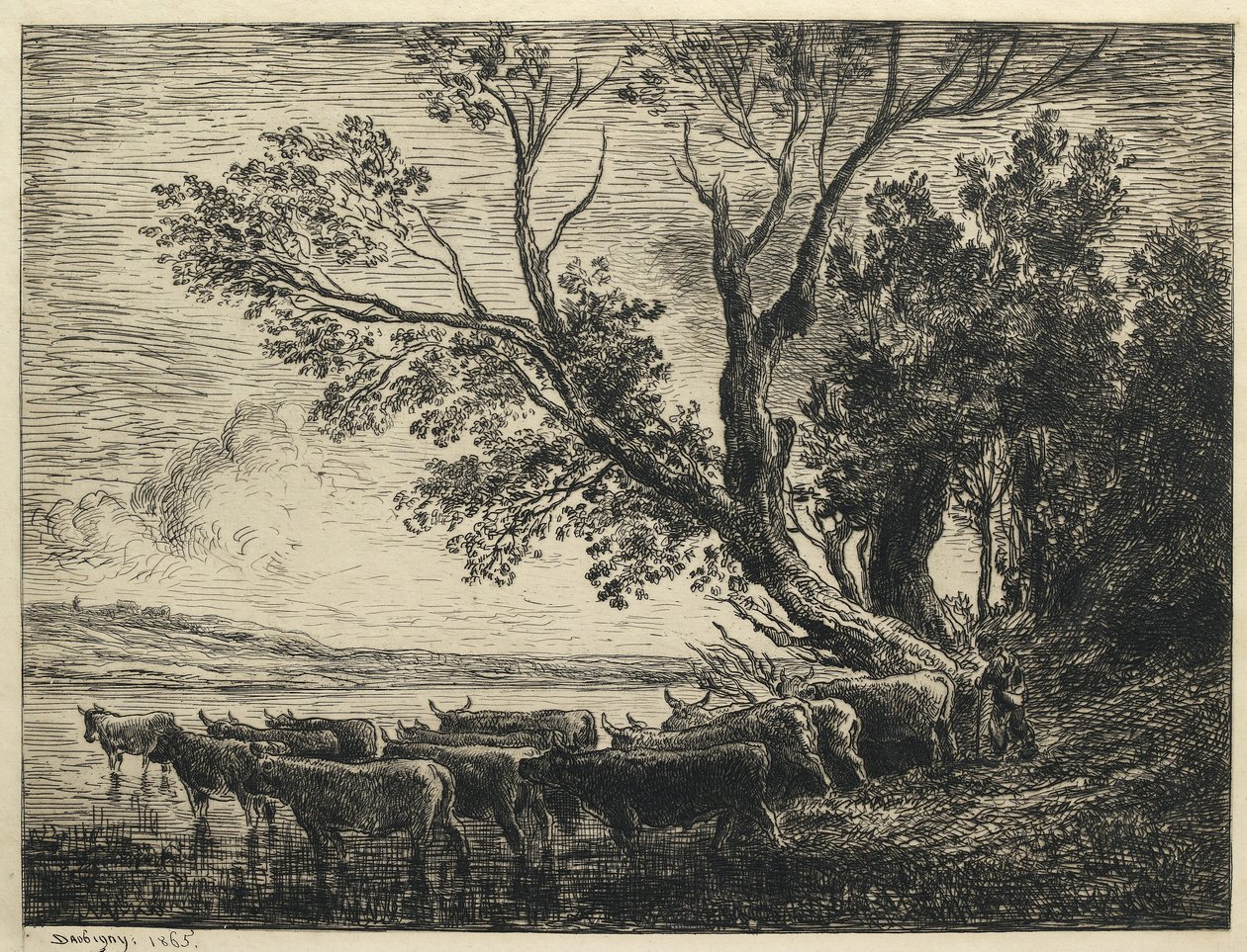 Il guado, 1865 da Charles Francois Daubigny