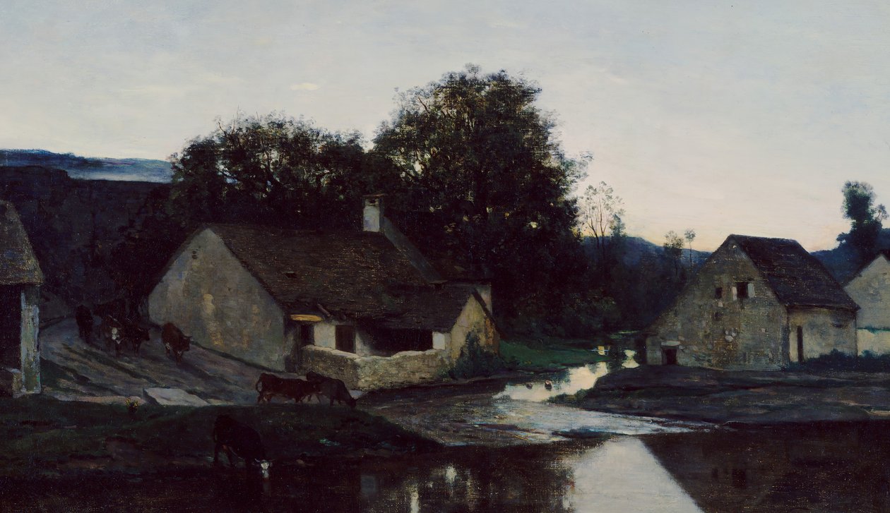 Il Borgo di Optevoz, ca. 1852 da Charles Francois Daubigny