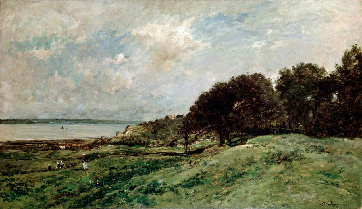 La spiaggia vicino a Villerville, 1875 da Charles Francois Daubigny