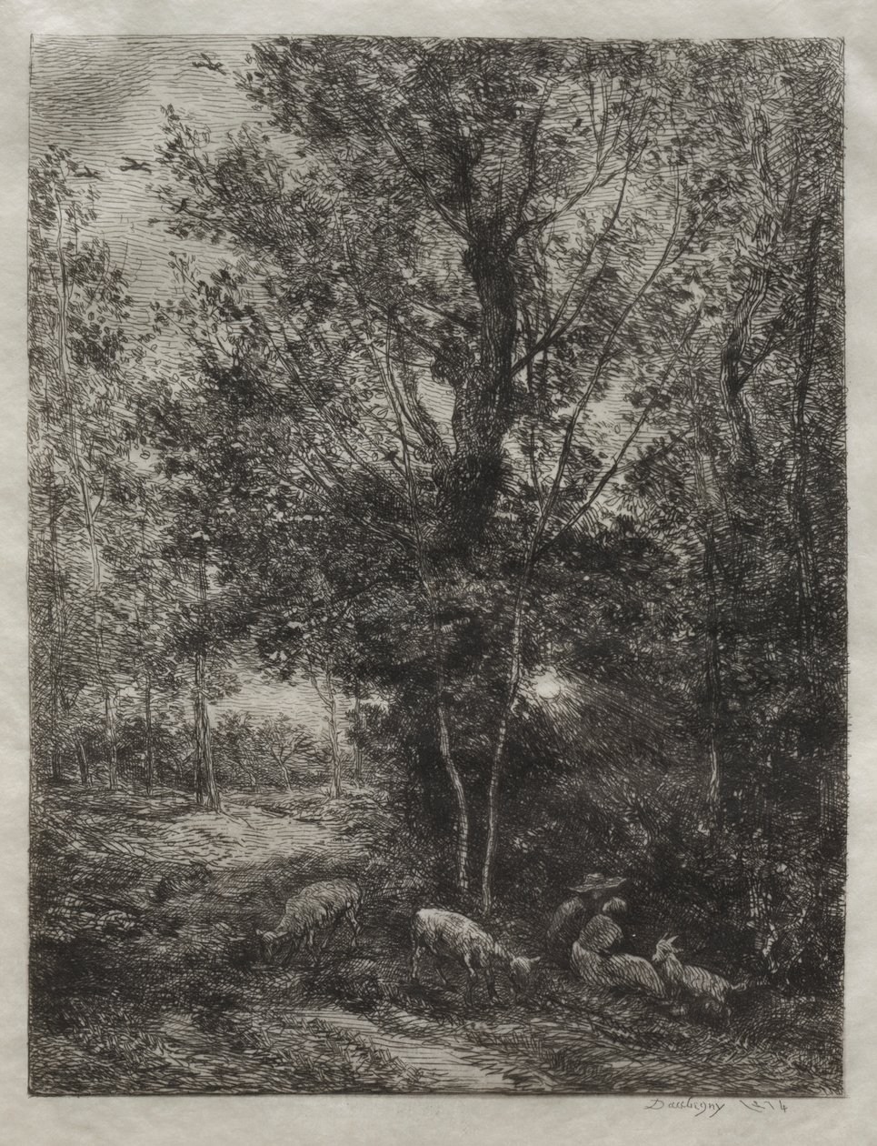 Il pastore e la pastorella da Charles Francois Daubigny