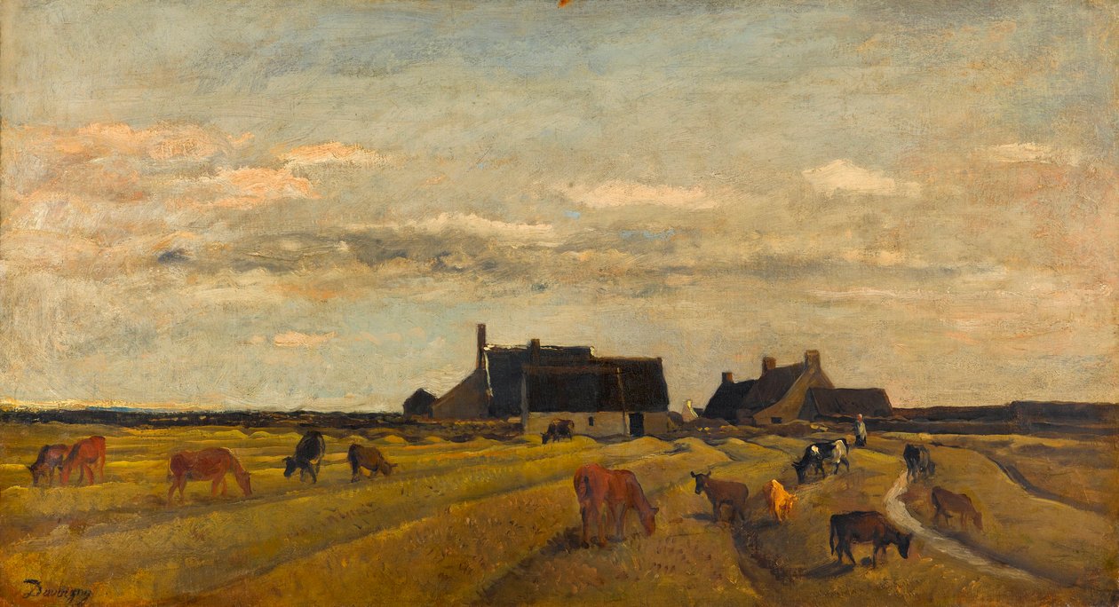 Vista di una fattoria a Kerity in Bretagna da Charles Francois Daubigny