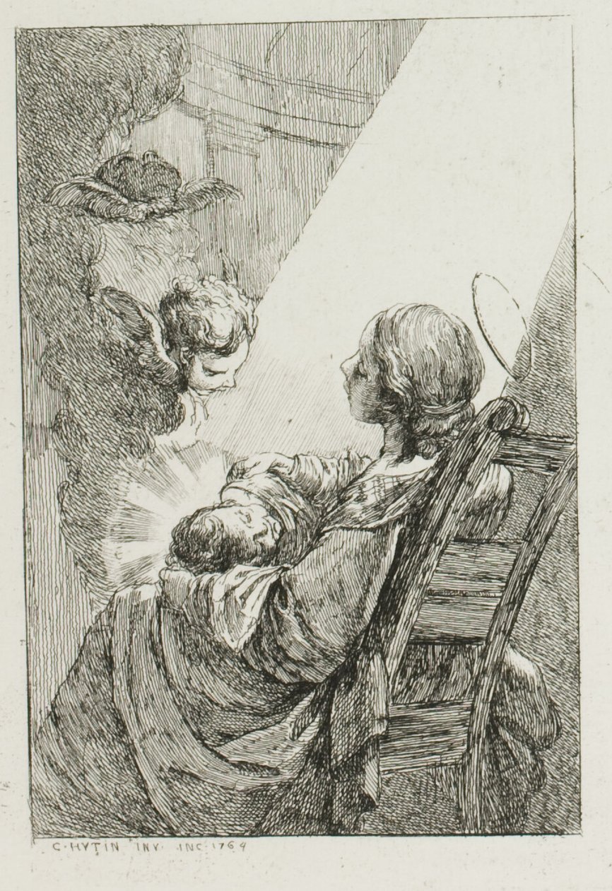 La Vergine Maria che culla il Bambino Gesù da Charles Francois Hutin