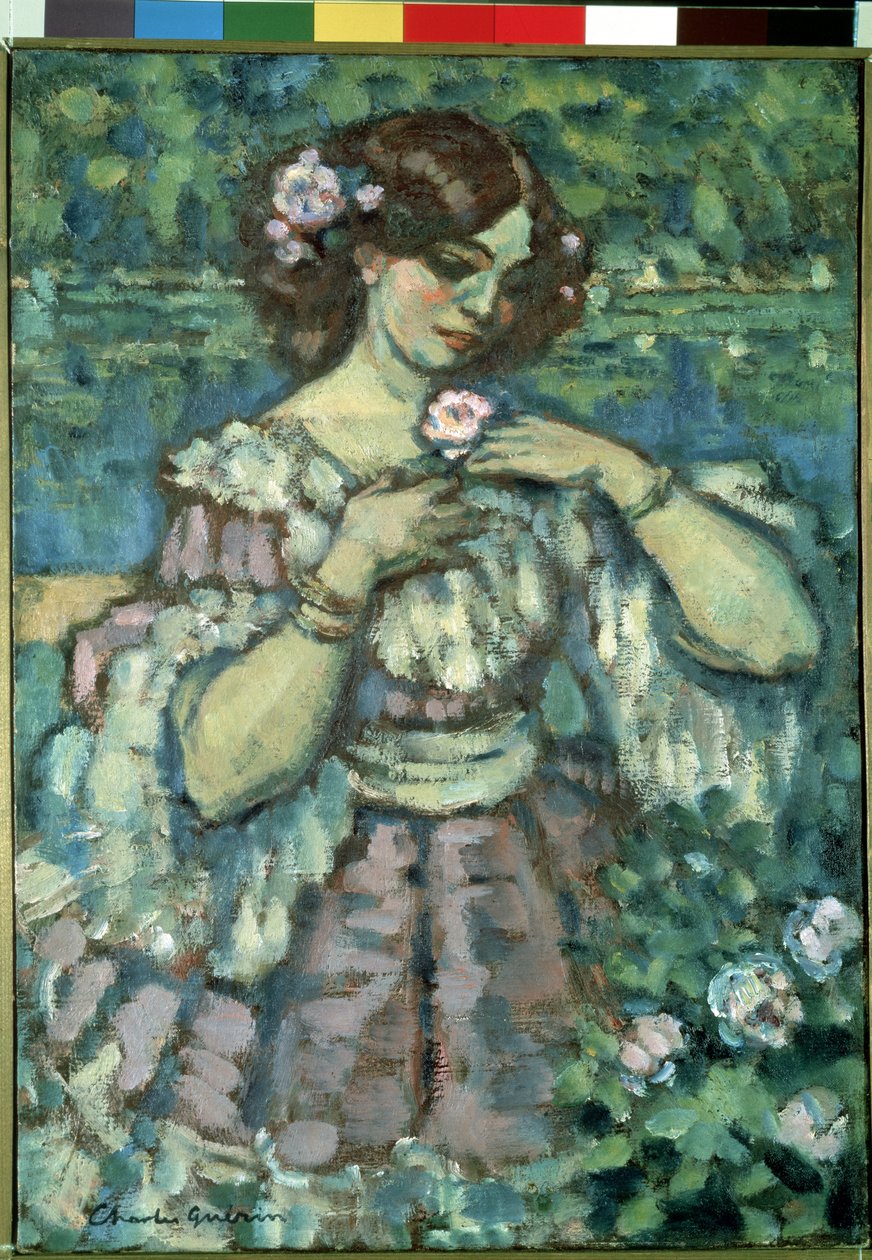 Ragazza con la rosa da Charles Francois Prosper Guerin