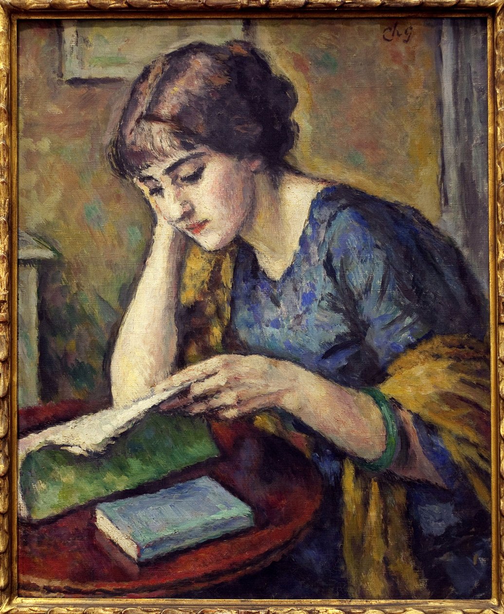 Lettura. Dipinto di Charles Guerin (1875-1939), olio su tela da Charles Guerin