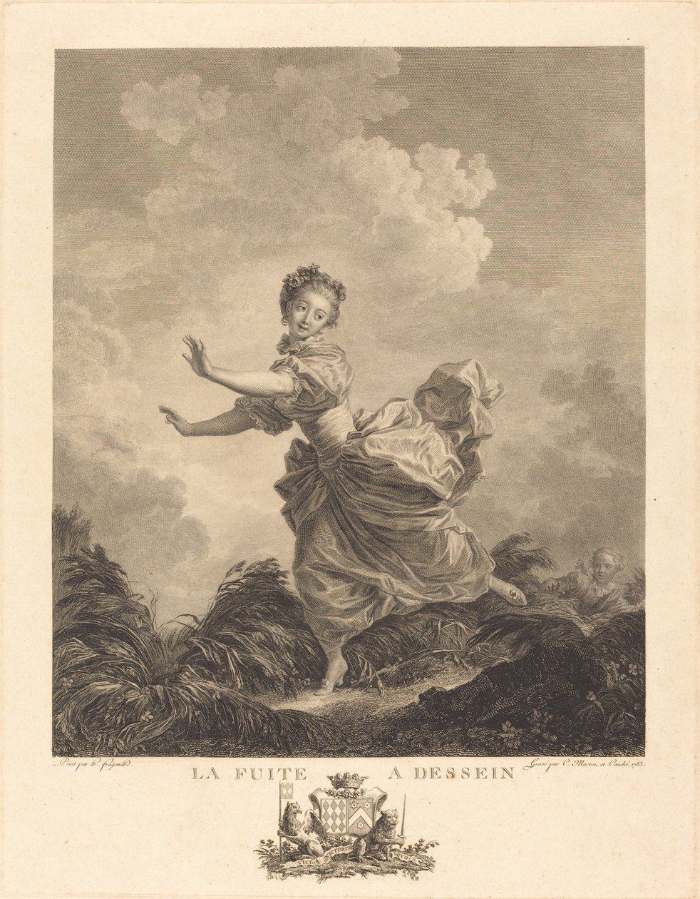 La fuga a disegno da Charles François Adrien Macret and Jacques Couché after Jean Honoré Fragonard