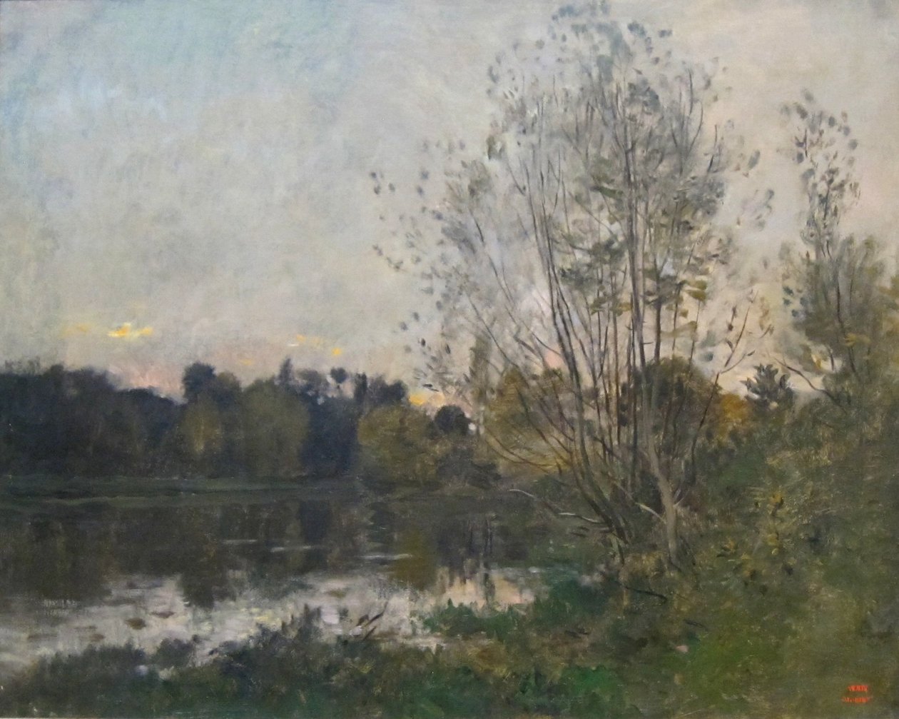 Un lago nel bosco al tramonto da Charles Francois Daubigny