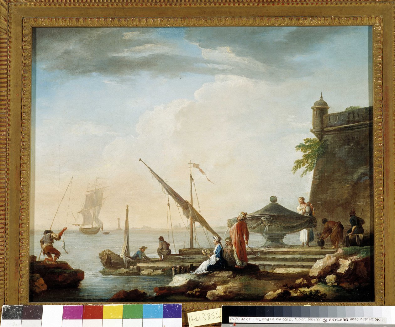 Porto mediterraneo alla fontana da Charles François Grenier de Lacroix