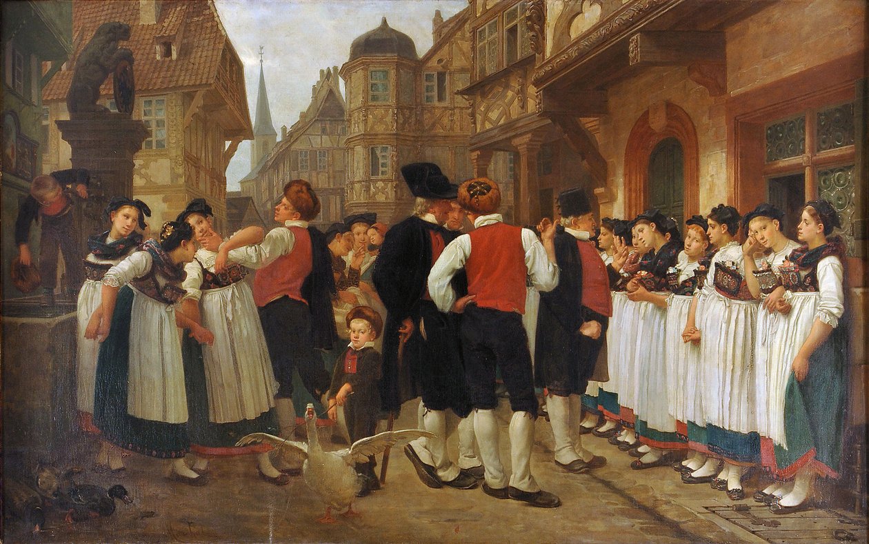 Francese: La foire aux servantes da Charles Francois Marchal