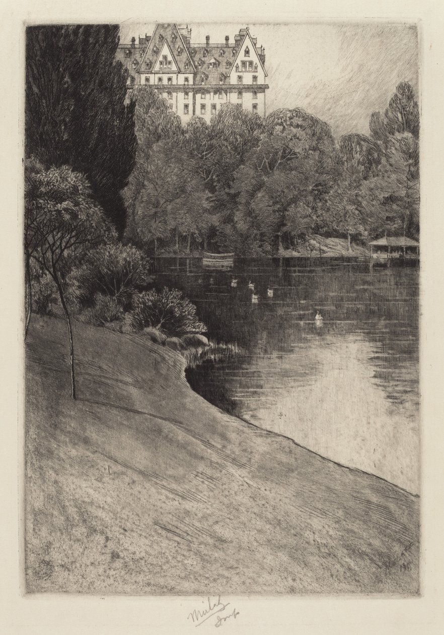 Angolo di Central Park, probabilmente 1918 da Charles Frederick William Mielatz