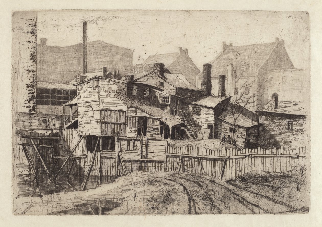 Casa di legno senza titolo in città da Charles Frederick William Mielatz