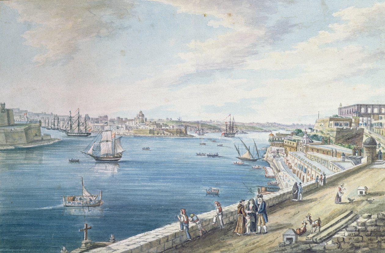 Il Grande Porto, La Valletta, Malta da Charles Frederick de Brocktorff