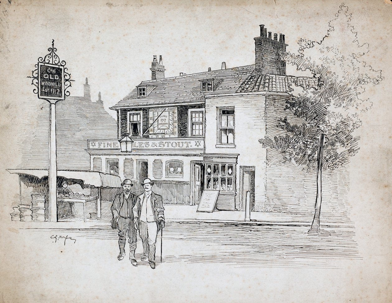 Old Windmill Public House, 214-214 Chiswick High Road, Turnham Green da Charles George Harper