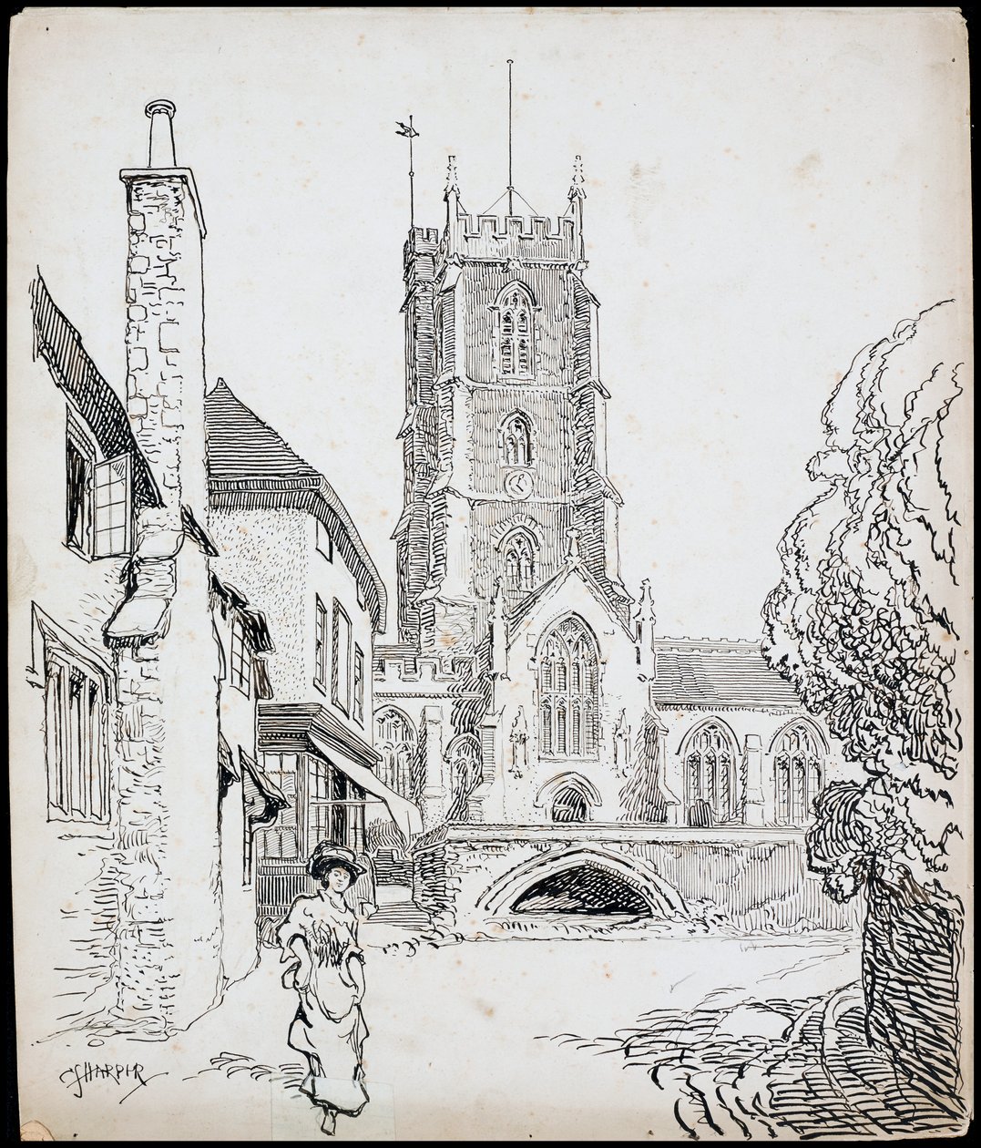 Chiesa Priorato di San Giorgio, Dunster, Somerset da Charles George Harper