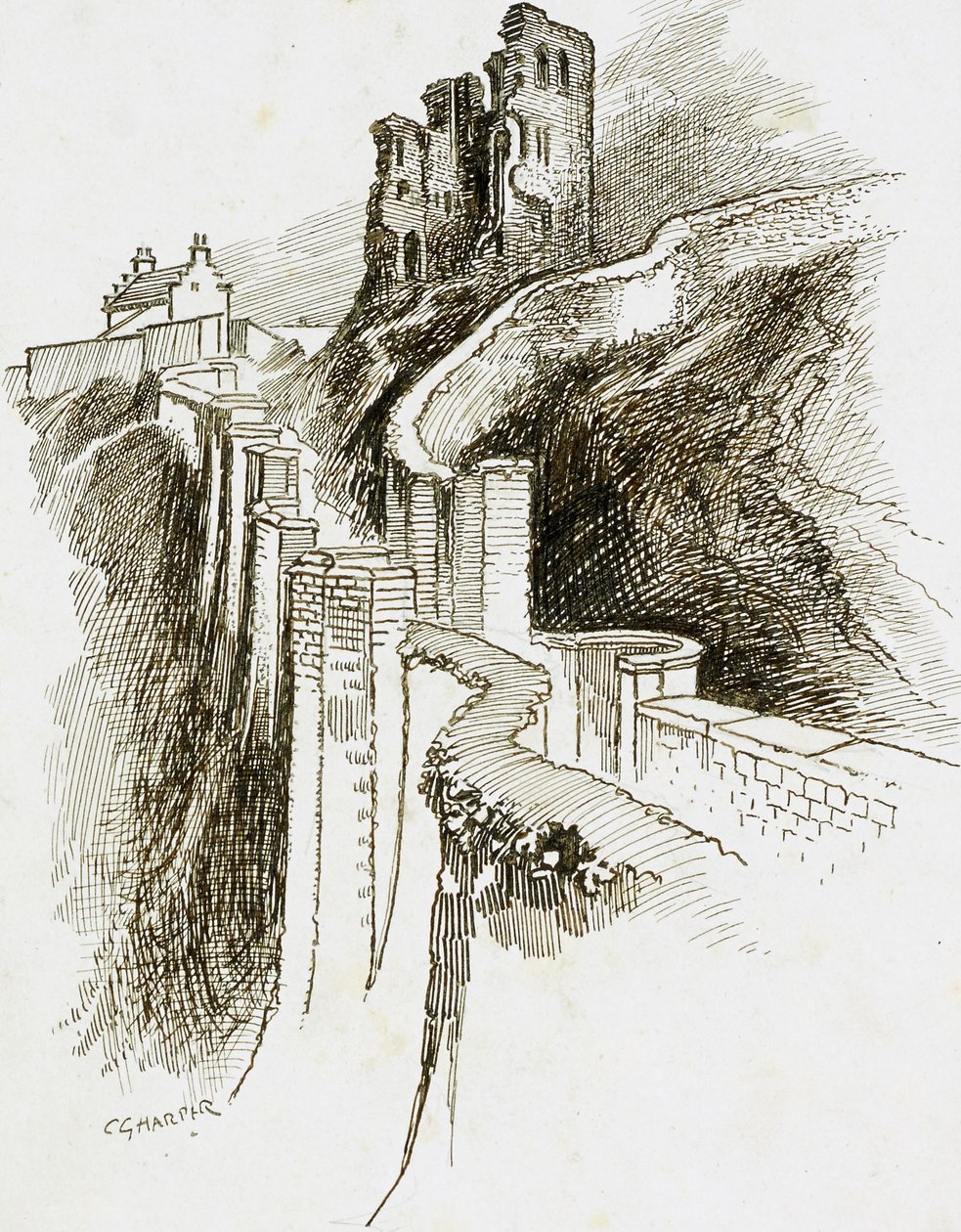 Castello di Scarborough, North Yorkshire da Charles George Harper