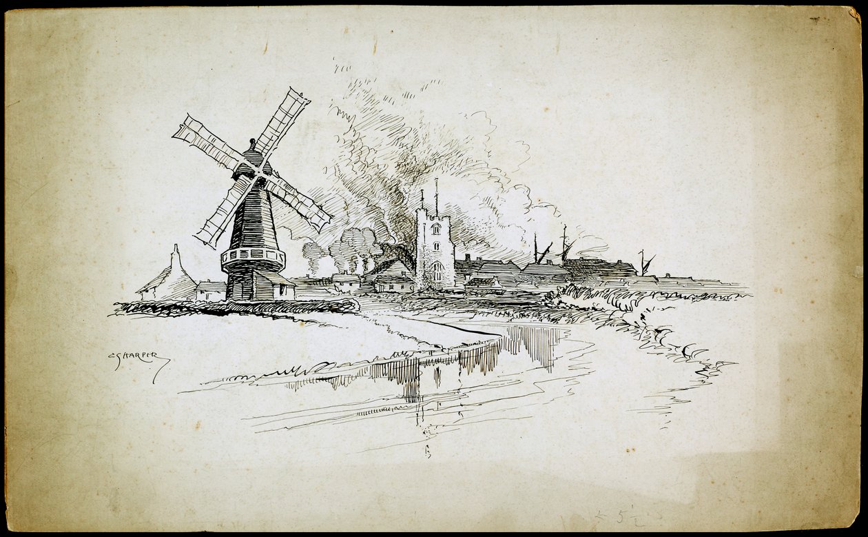 Mulino a vento Wellington, Barking, Londra, 1892-1933 da Charles George Harper