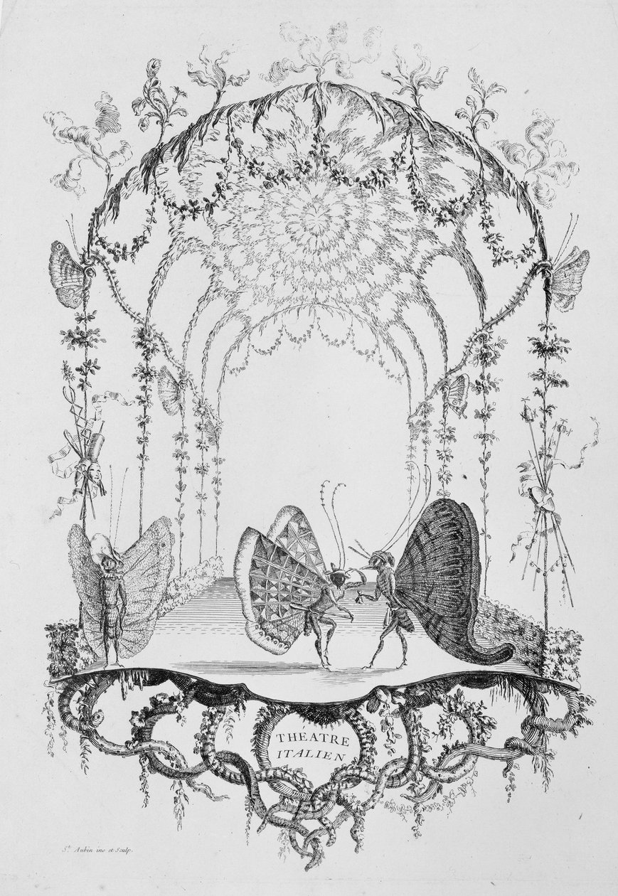Teatro Italiano, da Essai de Papilloneries Humaines par Saint A..., ca. 1756-60 da Charles Germain de Saint Aubin