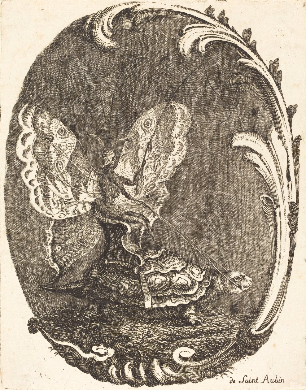 La farfalla e la tartaruga da Charles Germain de Saint Aubin