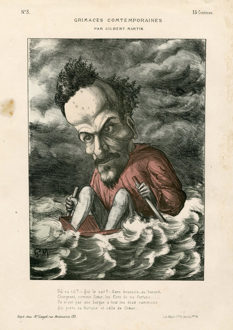 Grimaces contemporanei - Illustrazione di Charles Gilbert-Martin (1839-1905): Rochefort Henri (1831-1913) - Mare da Charles Gilbert Martin