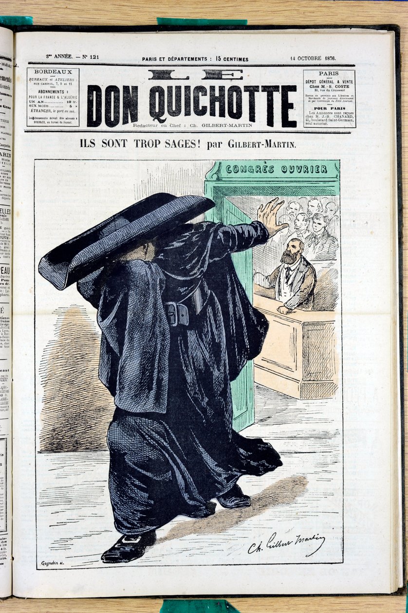 Copertina di "Le Don Quixote", numero 121, satirico a colori da Charles Gilbert Martin