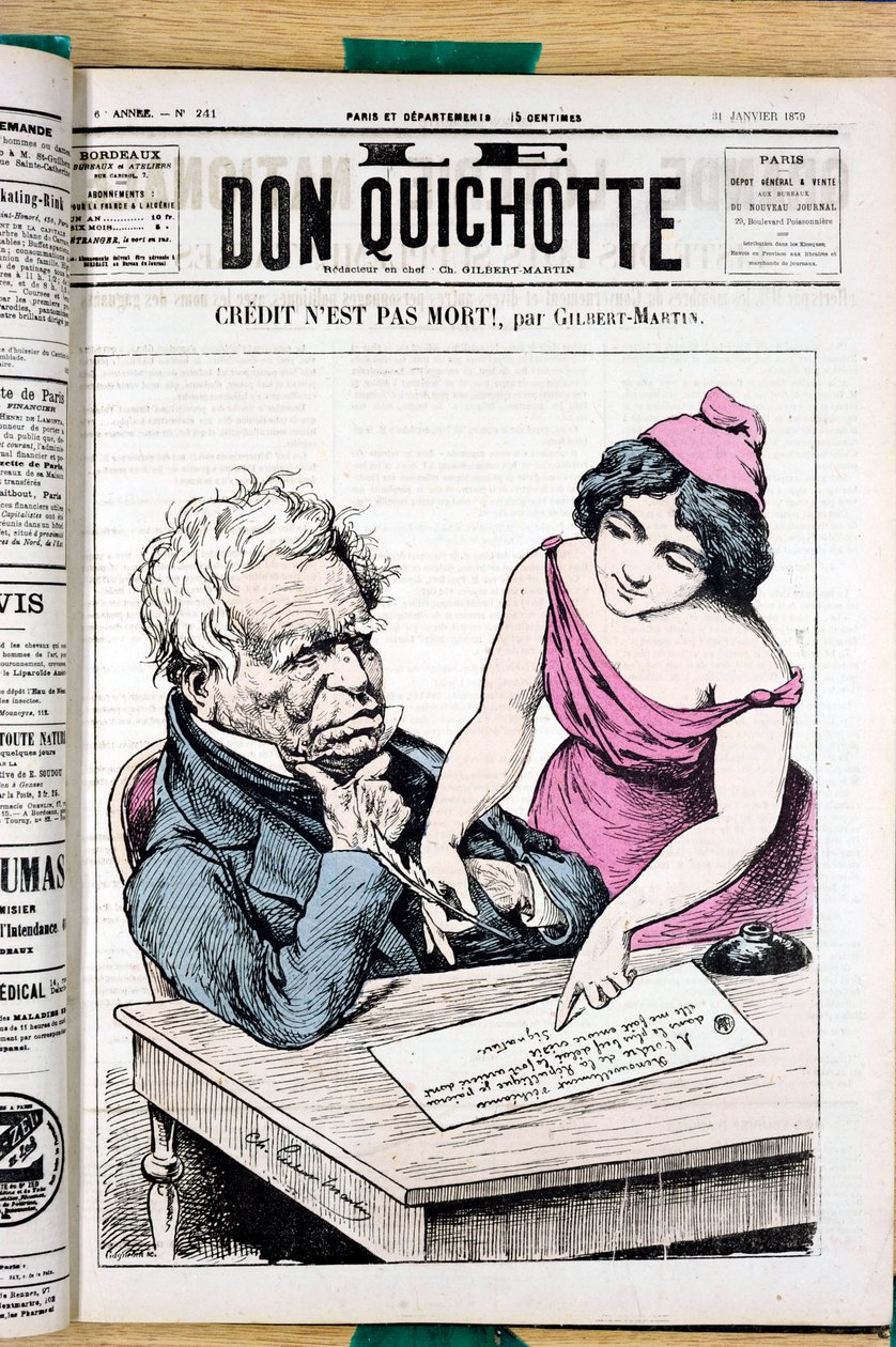 Copertina di "Le Don Quixote", numero 241, satirico a colori da Charles Gilbert Martin