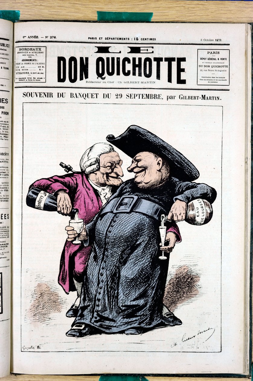 Copertina di "Le Don Quixote", numero 276, satirico a colori da Charles Gilbert Martin