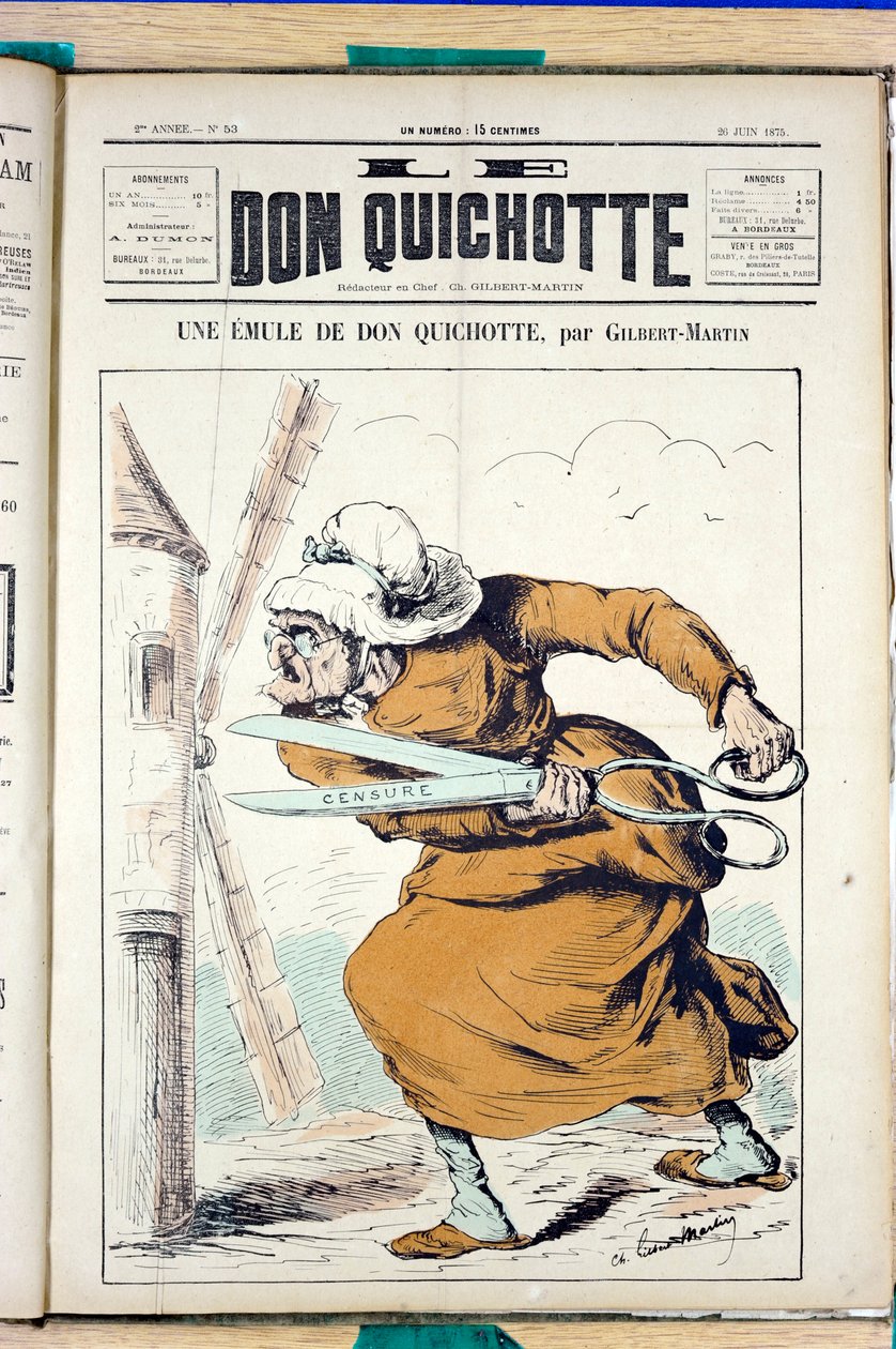 Copertina di "Le Don Quixote", numero 53, Satirico a Colori da Charles Gilbert Martin