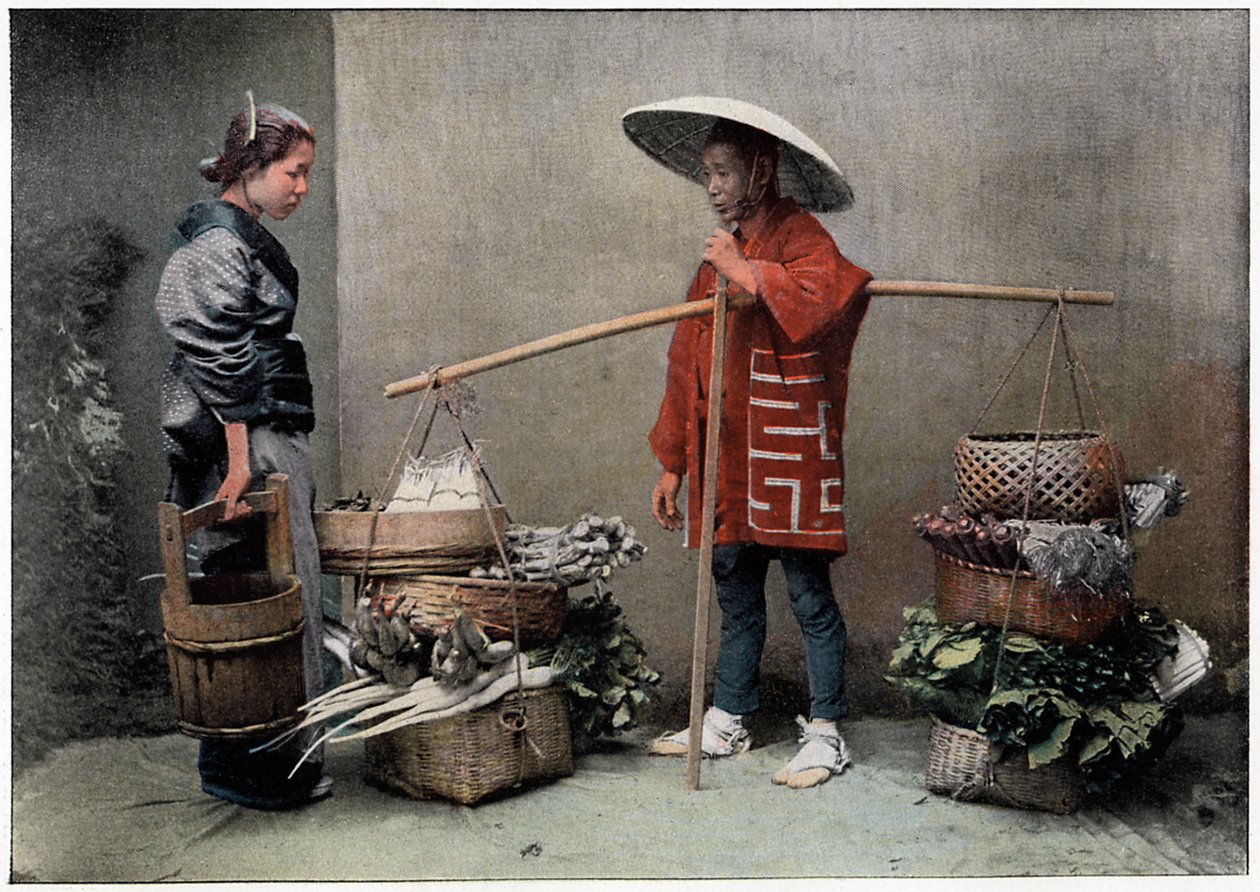 Mercante di verdure in Giappone, c1890 da Charles Gillot