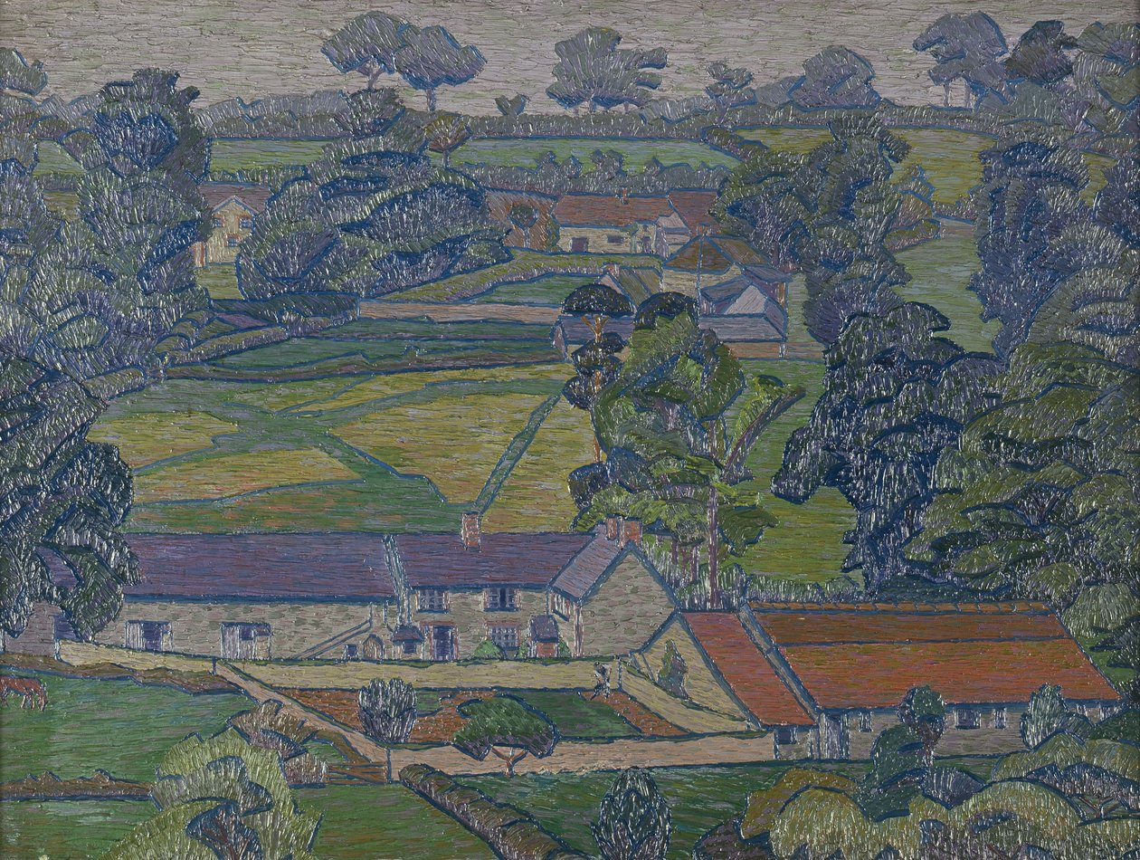 Paesaggio con fattorie, c.1912-13 da Charles Ginner