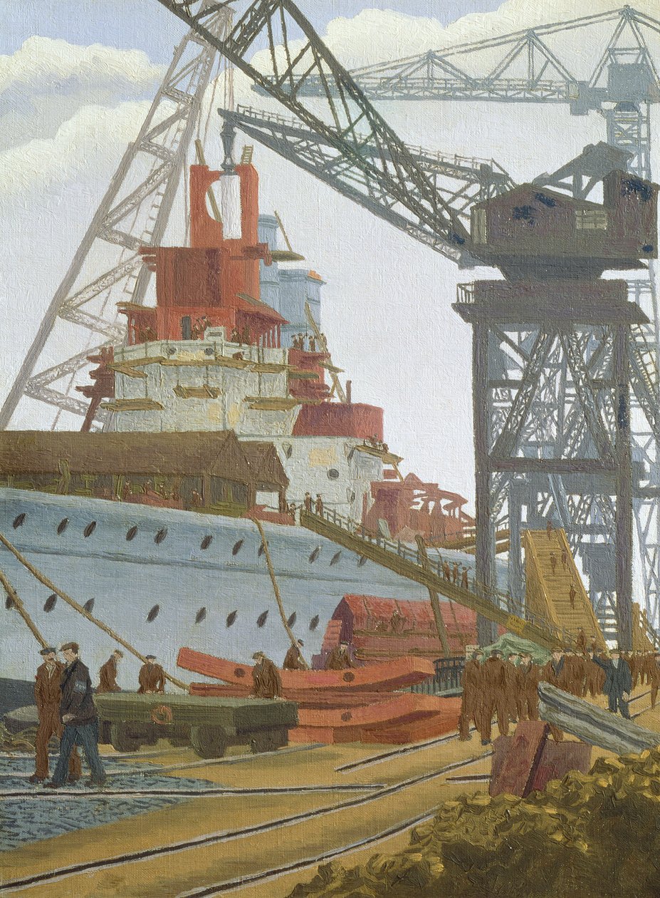 La costruzione della HMS Prince of Wales da Charles Ginner
