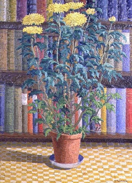Crisantemi gialli in un vaso di fiori da Charles Ginner