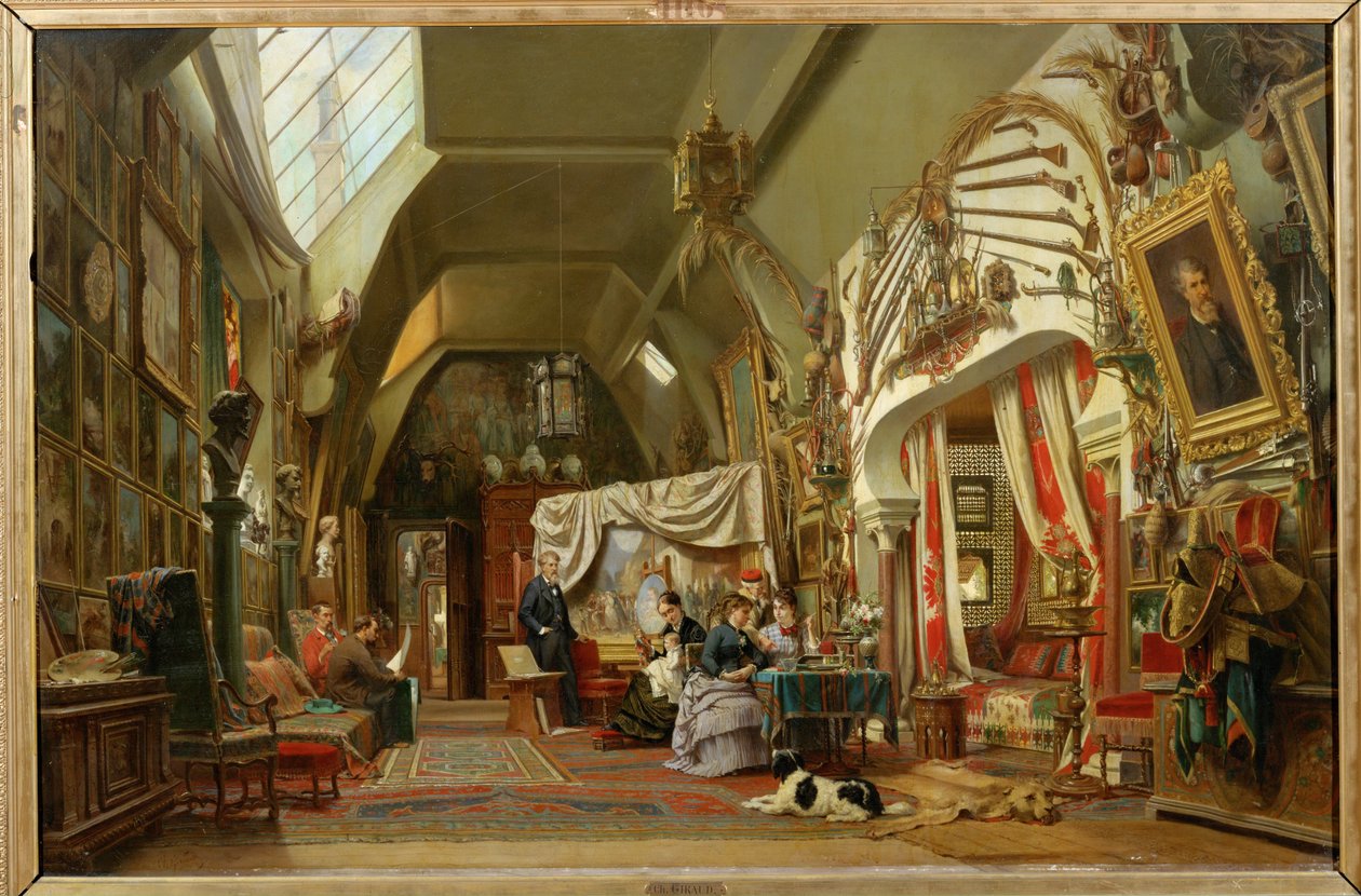 Eugene Giraud nel suo studio (pittura su tela) da Charles Giraud