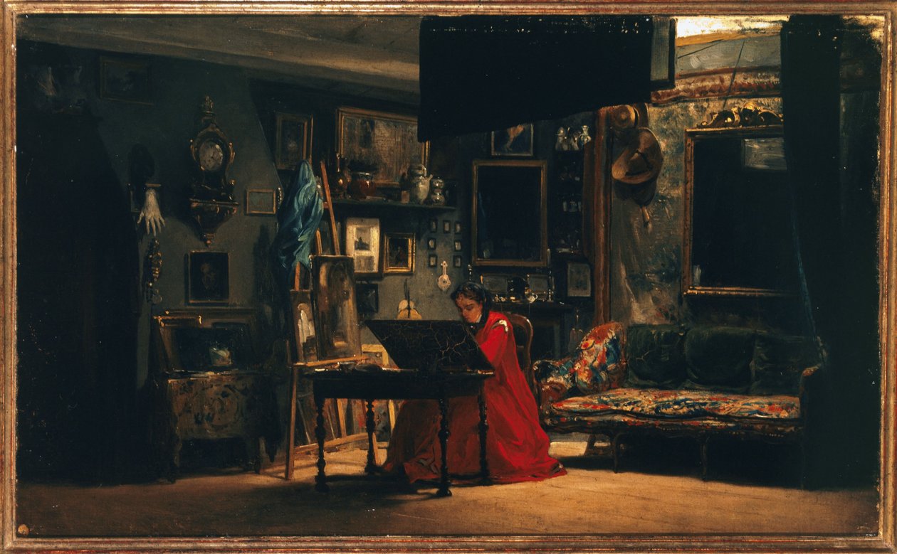 La principessa Mathilde (1820-1904) nel suo studio, rue de Courcelles, 1860 circa (olio su tela) da Charles Giraud