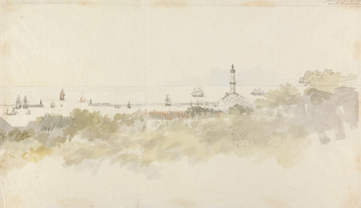 Genova - Un paesaggio marino con navi da Charles Gore