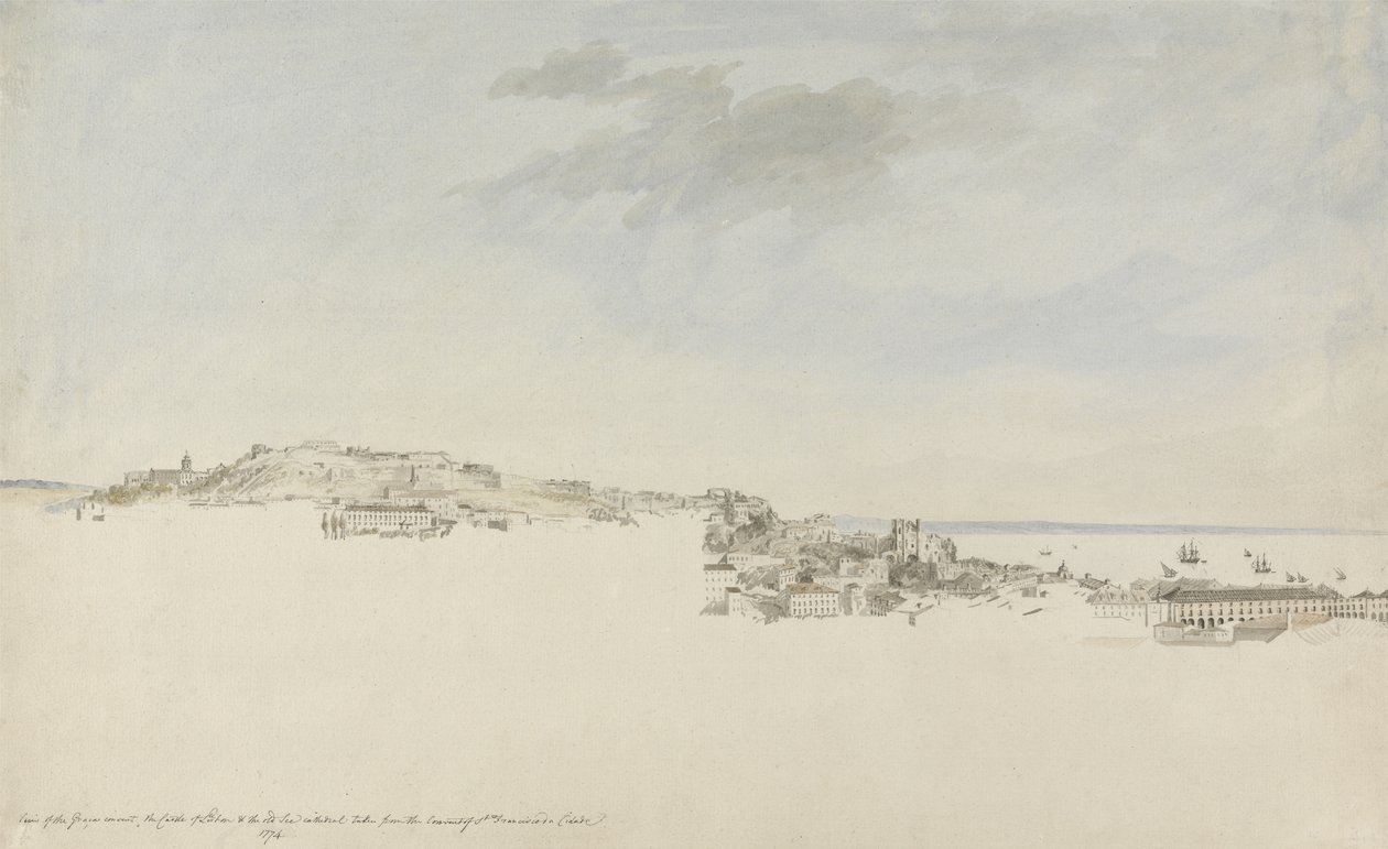 Lisbona, dal Convento di San Francesco da Cittadella, 1774 da Charles Gore