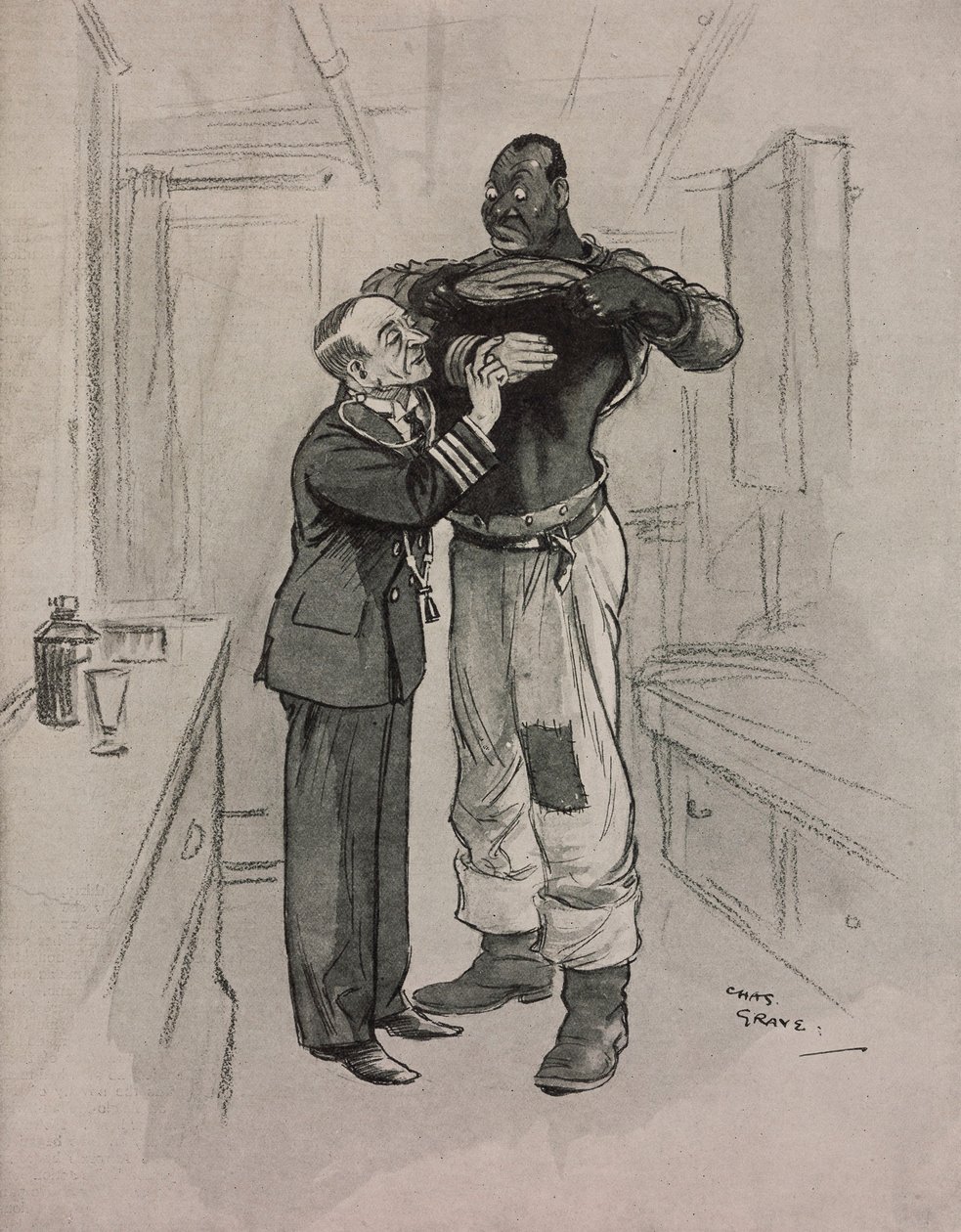 La peste nera, un ipocondriaco, vignetta di Chas Grave da The Tatler, No 1415, 8 agosto da Charles Grave