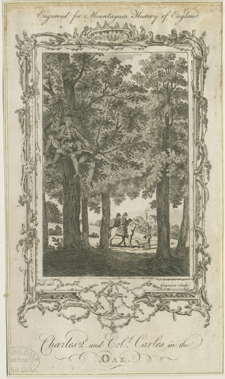 Boscobel - La Quercia Reale: incisione, nd [?19° sec.] da Charles Grignion