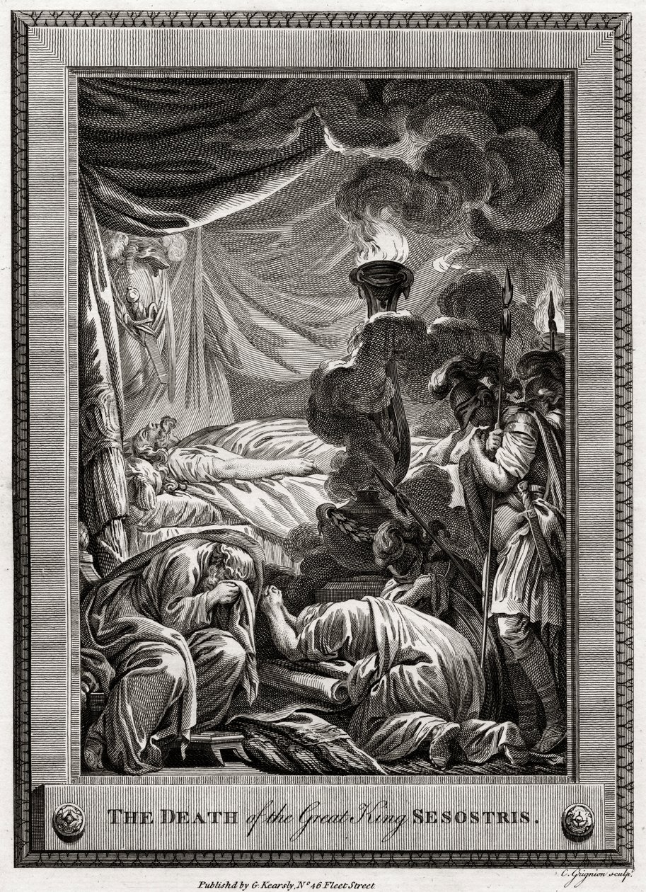 La morte del grande re Sesostri, Antico Egitto da Charles Grignion