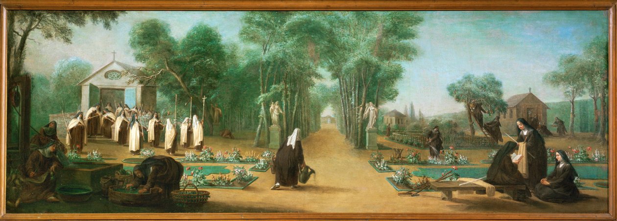 Le monache carmelitane nel giardino (dipinto) da Charles Guillot